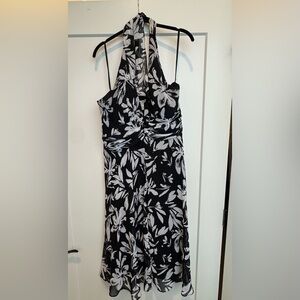 Floral Black and White Dress